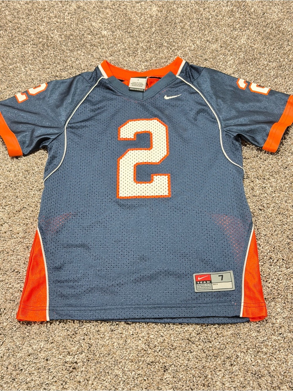 Nike Boys' university of Illinois Blue & Orange Number 2 Football Jersey